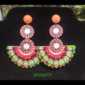 4 For $20 Boho Colorful Hand Painted Wood Earrings